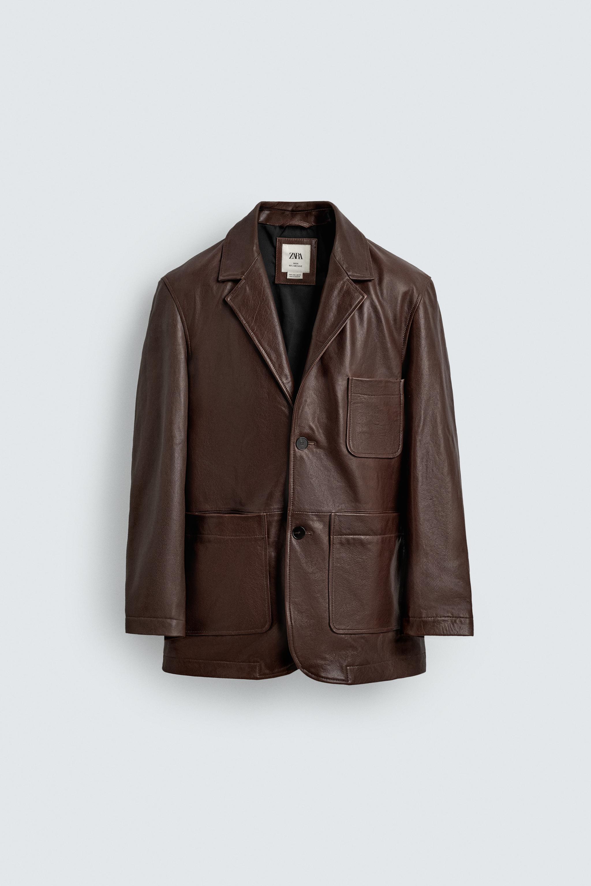 RELAXED FIT NAPPA LEATHER BLAZER